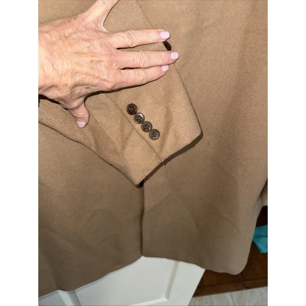 Ralph Lauren Mens Overcoat  Camel fully lined 3 button Italian Wool Fabric. 5513